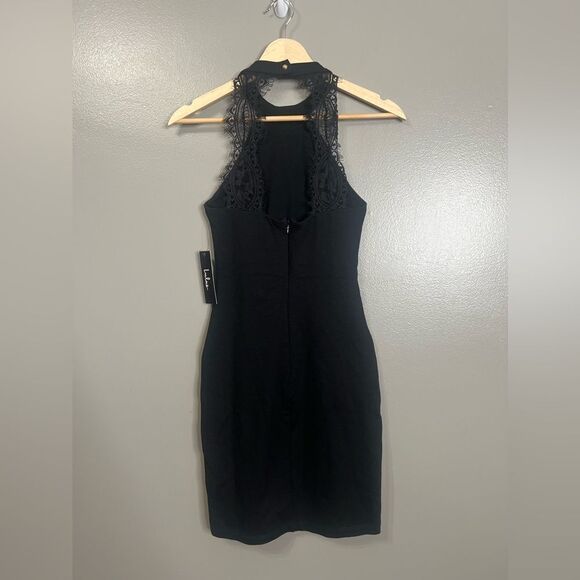 Lulus Endlessly Alluring Black Lace Bodycon Dress small Lbd cocktail mob wife - Picture 7 of 10